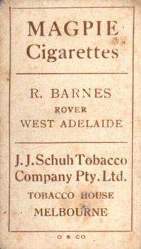 1922 J.J. Schuh Australian Footballers #NNO Robert Barnes Back